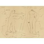 PABLO PICASSO (Spanish/French 1881-1973) A PRINT, "Peintre et modéle avec femme nue allongée et