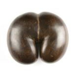 A POLISHED COCO DE MER FERTILITY NUT, SEYCHELLES, 20TH CENTURY, a seed pod from the Lodoicea palm