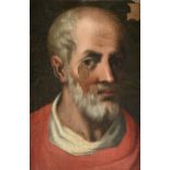 FRENCH SCHOOL, AN ICON PAINTING, "Head of Saint Paul," LATE 18TH/EARLY 19TH CENTURY, oil on