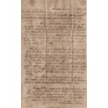 A REPUBLIC OF TEXAS MANUSCRIPT, "BLACK VOMIT" LETTER TO COLONEL THOMAS WILLIAM WARD FROM JONATHAN