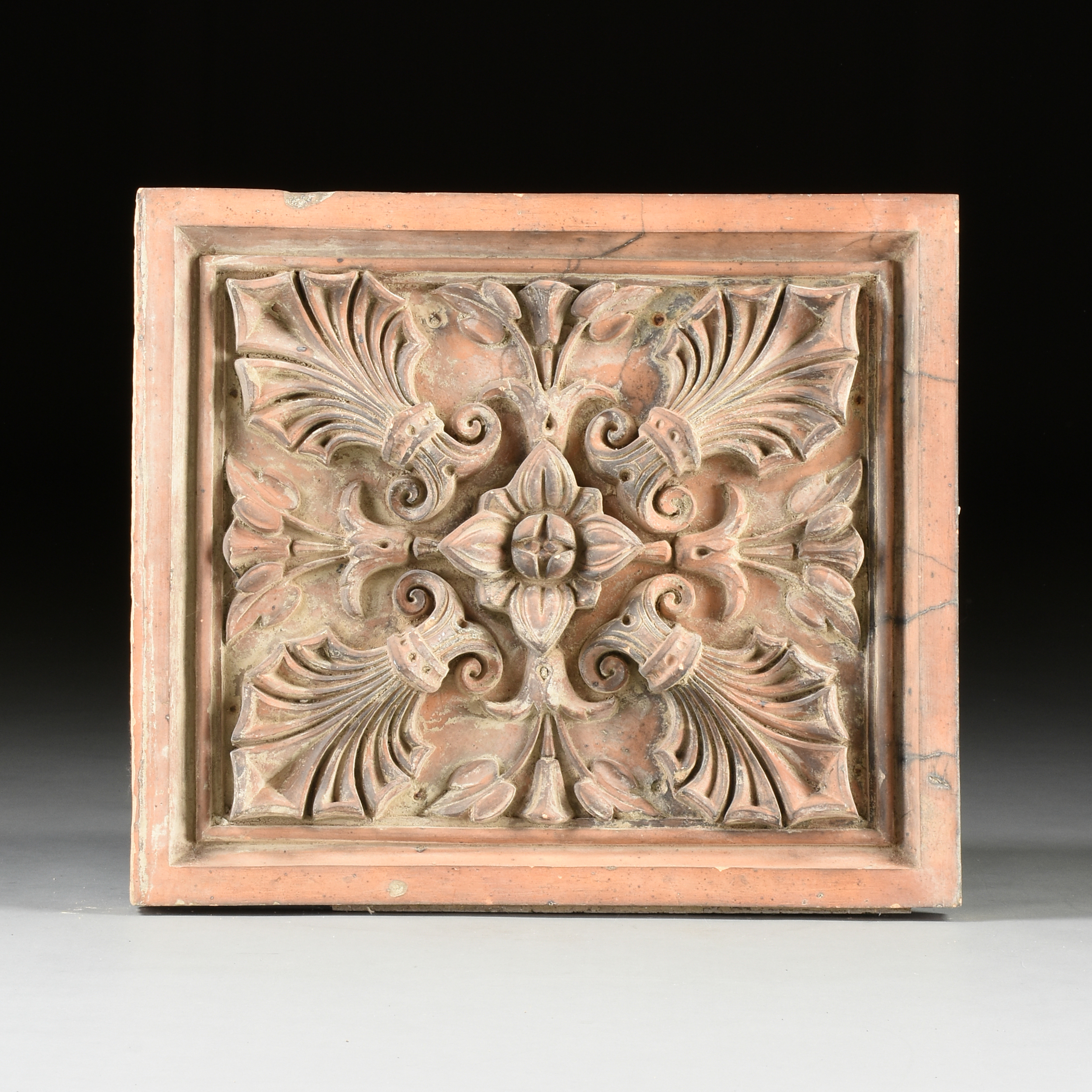 A SET OF FOUR CONTINENTAL ARCHITECTURAL TERRACOTTA RELIEF PANELS, POSSIBLY GERMAN, FIRST HALF 19TH - Image 5 of 10