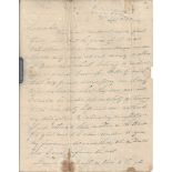 A REPUBLIC OF TEXAS MANUSCRIPT, SAM HOUSTON, SIGNED, LETTER TO SAM MAY WILLIAMS, CEDAR POINT AND