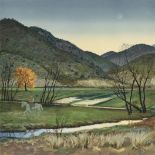 PETER HURD (American 1904-1984) A PRINT, "Day's End," color lithograph on paper, signed L/R, "