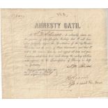 A RECONSTRUCTION ERA FEDERAL "AMNESTY OATH" WITH REFERENCE TO THE EMANCIPATION OF SLAVERY, WITNESSED