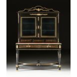 AN ANTIQUE CONTINENTAL ORMOLU MOUNTED EBONIZED SECRETARY CABINET, POSSIBLY AUSTRIAN, THIRD QUARTER