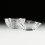 A GROUP OF TWO BACCARAT CRYSTAL BOWLS, GINKGO AND ÉQUINOXE PATTERNS, SIGNED, MODERN, each verso