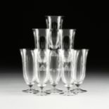 A SET OF EIGHT LOBMEYR "PATRICIAN" BEER GLASSES STEMWARE, JOSEF HOFFMANN, AUSTRIAN, MODERN, blown