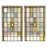 A SET OF TWO CONTINENTAL STAINED GLASS PANELS, LATE 19TH CENTURY, both examples with leaded