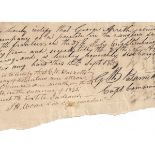 A REPUBLIC OF TEXAS MANUSCRIPT, TEXIAN VOLUNTEER GEORGE BERNARD ERATH DISCHARGED FOR SERVICE BY