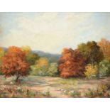 HAZEL MASSEY (American/Texas 1907-1990) A PAINTING, "Lost Maples," oil on canvas board, signed L/