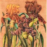 AMERICAN SCHOOL, A PRINT, "Tapestry of Blooms II," 20TH CENTURY, color intaglio engraving on