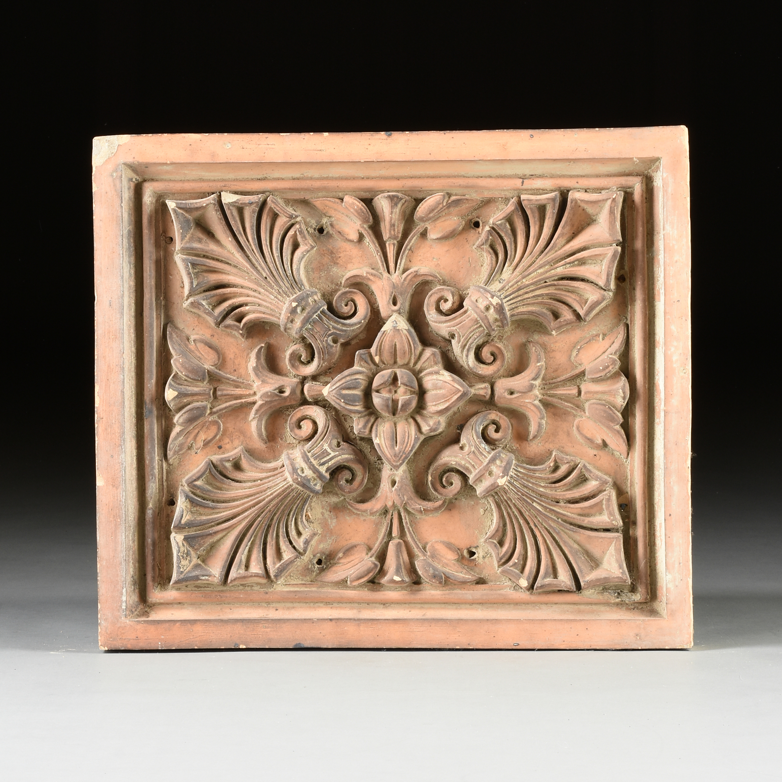 A SET OF FOUR CONTINENTAL ARCHITECTURAL TERRACOTTA RELIEF PANELS, POSSIBLY GERMAN, FIRST HALF 19TH - Image 4 of 10