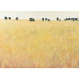 A. LESLEY, AN AMERICAN SCHOOL PAINTING, "Plains View in Landscape," oil on canvas, signed L/R.