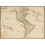 AN ANTIQUE MAP, "America," MILAN, CIRCA 1832, hand-colored lithograph on paper, titled "America,"