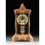 AN ANSONIA ROCOCO REVIVAL OPEN CASE GILT BRONZE REGULATOR CLOCK, NEW YORK, 1890-1900, the Art