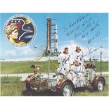 A GROUP OF SIX NASA PRINTS, APOLLO 17, CREW SIGNED, ORANGE SOIL, CIRCA 1972, comprising six color