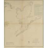 AN ANTIQUE SURVEY MAP, "U.S. Coast Survey: Preliminary Sketch of Galveston Bay, Texas," SECOND