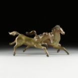 DAVID ADICKES (American/Texas b. 1927) A SCULPTURE, "Mustangs," cast brass, each horse signed, one