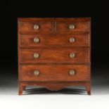 A FEDERAL FLAME MAHOGANY CHEST OF DRAWERS, EARLY 19TH CENTURY, the rectangular top within ebony