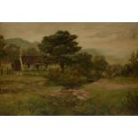 A SCOTTISH SCHOOL PAINTING, "Plaintree Cottage, Whistlefield," 19TH CENTURY, oil on canvas wrapped