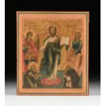 A RUSSIAN ICON, "Transfiguration of Christ with Gabriel and Saints," 19TH CENTURY, painted with