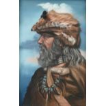 JAMES R. SPURLOCK (American/Texas 20th/21st Century) A DRAWING, "Mountain Man," pastel on paper,
