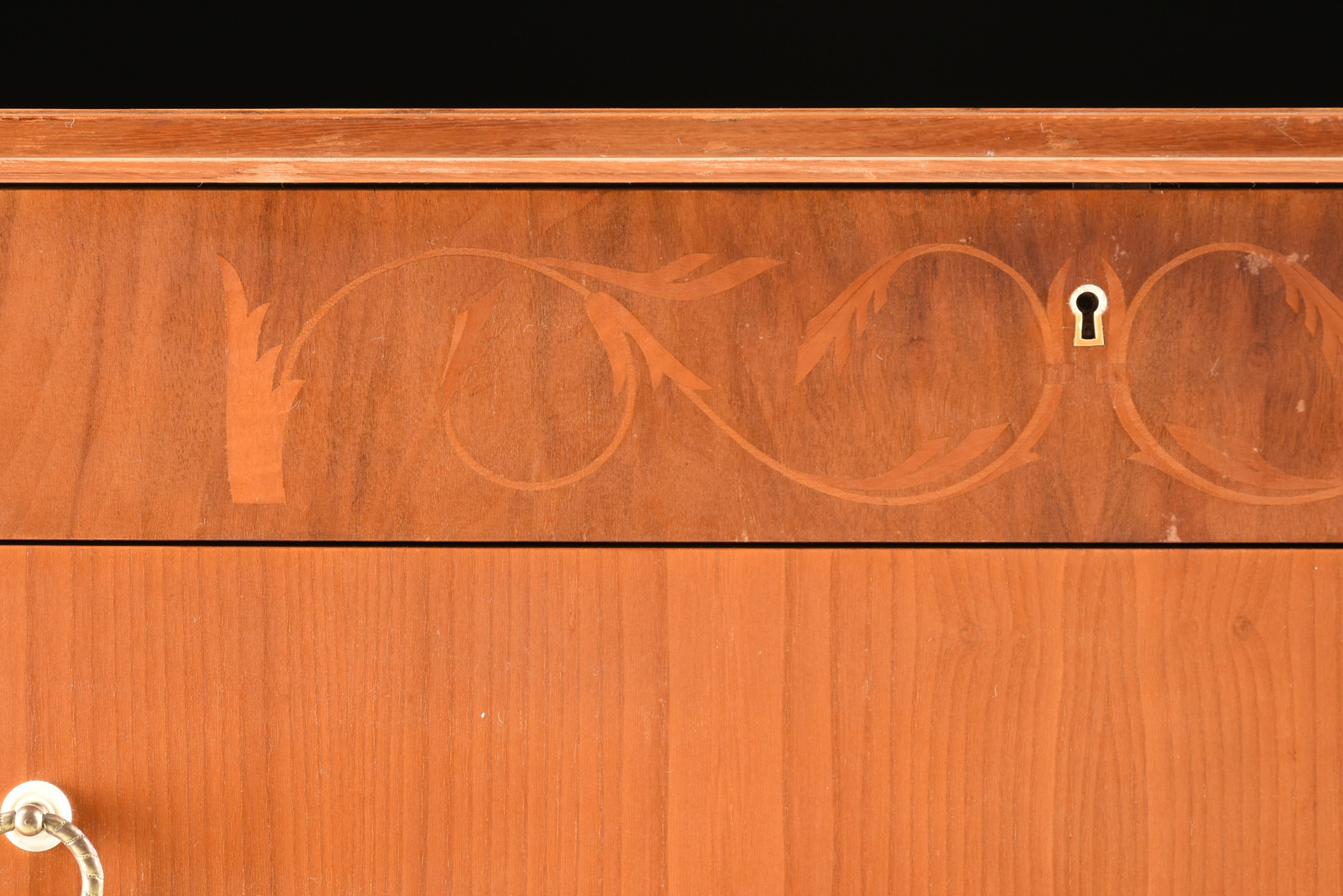A MID-CENTURY MODERN MARQUETRY INLAID BIRCH CHEST OF DRAWERS, POSSIBLY SCANDINAVIAN, SIGNED, 1951, - Image 3 of 8