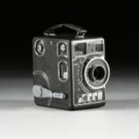 A GERMAN SIEMENS CII 16MM MOVIE CAMERA, CIRCA 1938, band impressed leather covered metal case with