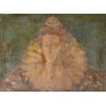 A DUAL SIDED BRITISH PUB SIGN, "Elizabeth I," LATE 19TH/EARLY 20TH CENTURY, oil on copper. 38" x 51"