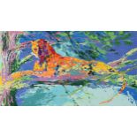 LEROY NEIMAN (American 1921-2012) A PRINT, "Kenya Leopard," color serigraph on paper, signed in