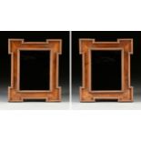 A PAIR OF TRAMP ART CARVED BEECH MIRRORS, LATE 19TH/EARLY 20TH CENTURY, rectangular frames with