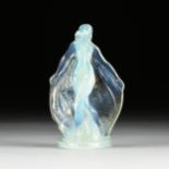 A SABINO "NUDE DANCER" GLASS SCULPTURE, SIGNED, FRENCH, 20TH CENTURY, molded opalescent glass,