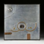 CHARLES PEBWORTH (American/Texas 1926-2019) A WALL SCULPTURE, "And It Would be Time," mixed metals