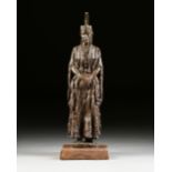 LEONARD D. MCMURRY (American 1913-2008) A BRONZE SCULPTURE, "Sacajawea," with a reddish brown