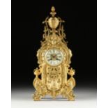 A FRENCH RENAISSANCE REVIVAL GILT BRONZE MANTLE CLOCK, RETAILED BY LAMBERT-VORMUS, PARIS, 19TH