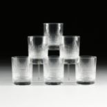 A SET OF SIX BACCARAT "NANCY" LARGE OLD FASHION TUMBLERS, FRENCH, MODERN, straight-sided clear