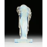 A GROUP OF TWO SABINO GLASS, NUDE SCULPTURE AND PLAQUE, PARIS, 20TH CENTURY, opalescent glass,