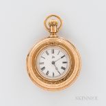 14kt Gold Waltham Watch Co. "Seaside" Open-face Watch