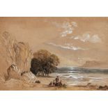 William Trost Richards (American, 1833-1905) Coastal Marine in a Mountainous Landscape