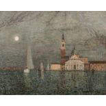 Eugène Laurent Vail (American/French, 1857-1934) San Giorgio Maggiore in Moonlight
