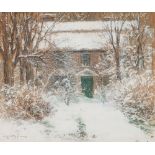 John Appleton Brown (American, 1844-1902) Antique Home in Newly Fallen Snow