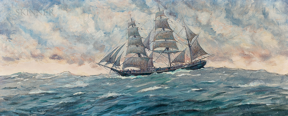 Clifford Warren Ashley (American, 1881-1947) Under Full Sail