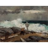 Harry Russell Ballinger (American, 1892-1993) Scavenging Along a Stormy Coast