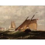 Edward Moran (American, 1829-1901) A Stiff Breeze off Havre