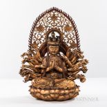 Gold-lacqueredWoodStatueoftheThousand-armedAvalokitesvara