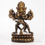 Parcel-giltCopperAlloyFigureofChakrasamvarawithVajravarahi