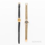 Two 14kt Gold Lady's Wristwatches, a silvered dial Doxa with 17-jewel, caliber 03, manual-wind movem