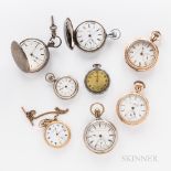 Eight American Open-face and Hunter-case Watches, a key-wind, key-set "Home Watch Co., Boston" in co