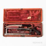 18th Century English Surgical or Amputation Set, sharkskin case with shell-form hinges and an early