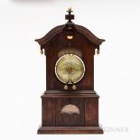 Timby Walnut "Solar Timepiece" or Globe Clock, Saratoga Springs, New York, c. 1865, the scroll-top c